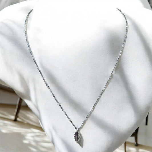 Whispers of the Ghats – Silver Leaf Pendant 16" inch Jewellery | Stainless steel, Anti Tarnish, Rust resistance