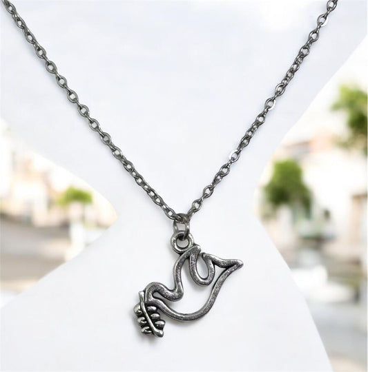 Whispers of Peace – Dove & Olive Branch Charm 16" inch Jewellery | Stainless steel, Anti Tarnish, Rust resistance jewellery