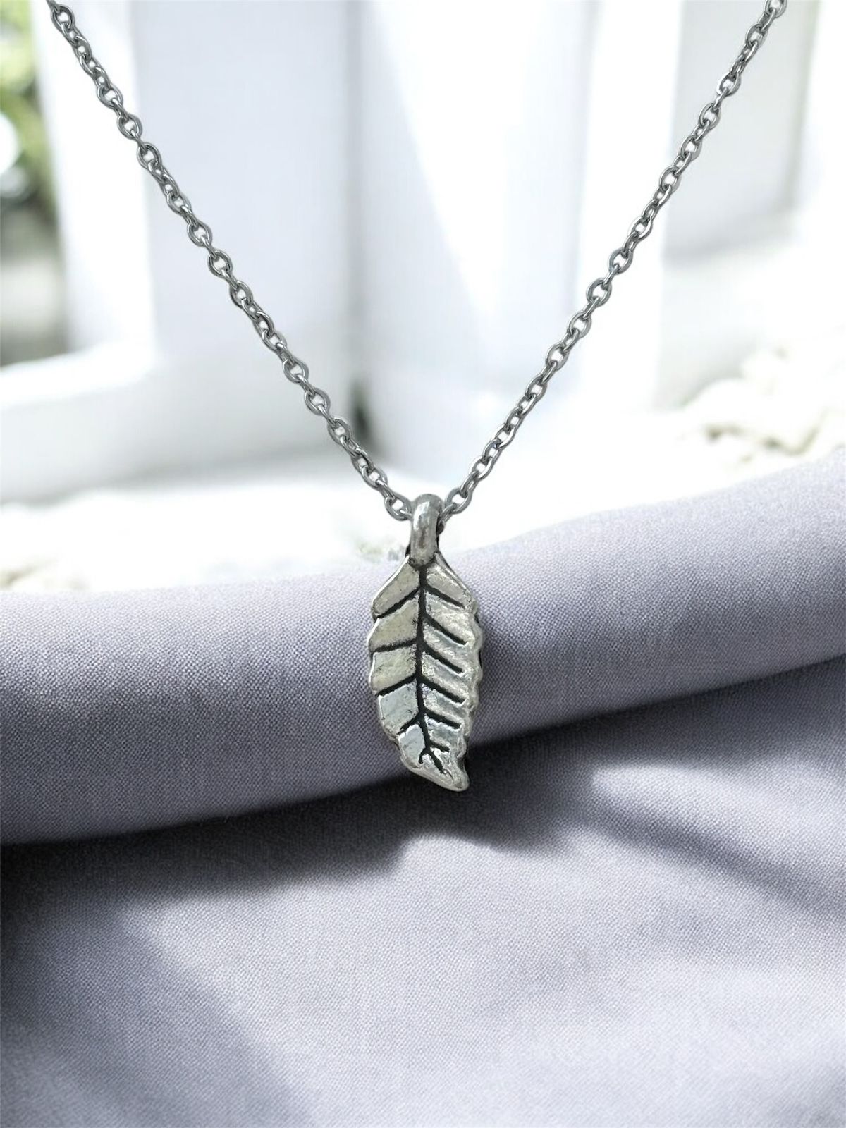 Whispers of the Ghats – Silver Leaf Pendant 16" inch Jewellery | Stainless steel, Anti Tarnish, Rust resistance