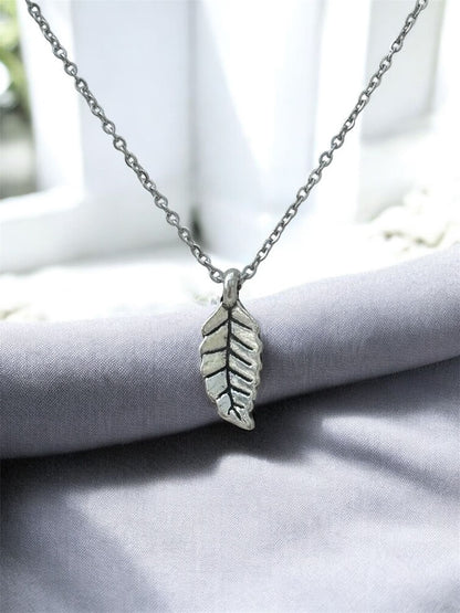 Whispers of the Ghats – Silver Leaf Pendant 16" inch Jewellery | Stainless steel, Anti Tarnish, Rust resistance