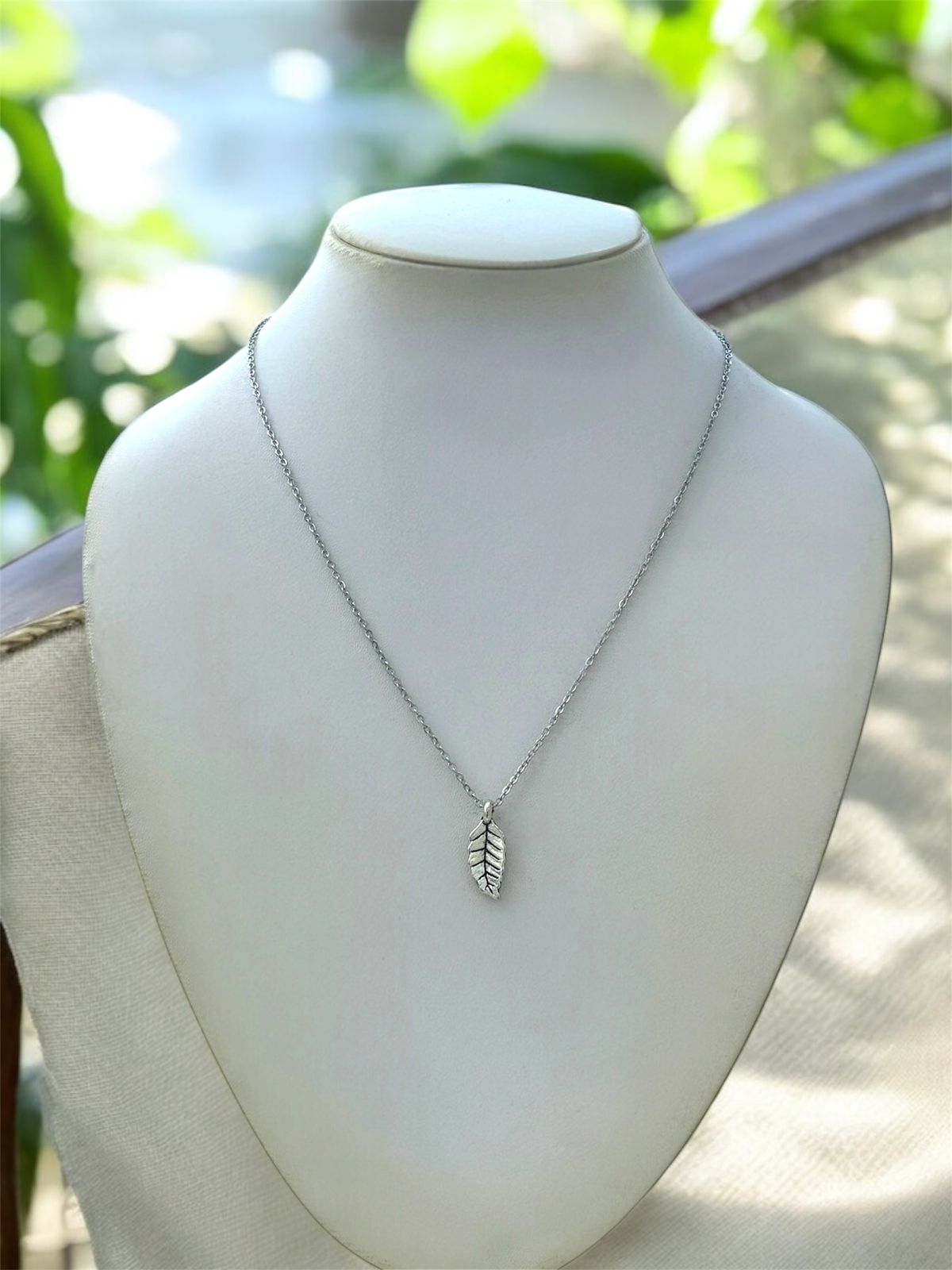Whispers of the Ghats – Silver Leaf Pendant 16" inch Jewellery | Stainless steel, Anti Tarnish, Rust resistance