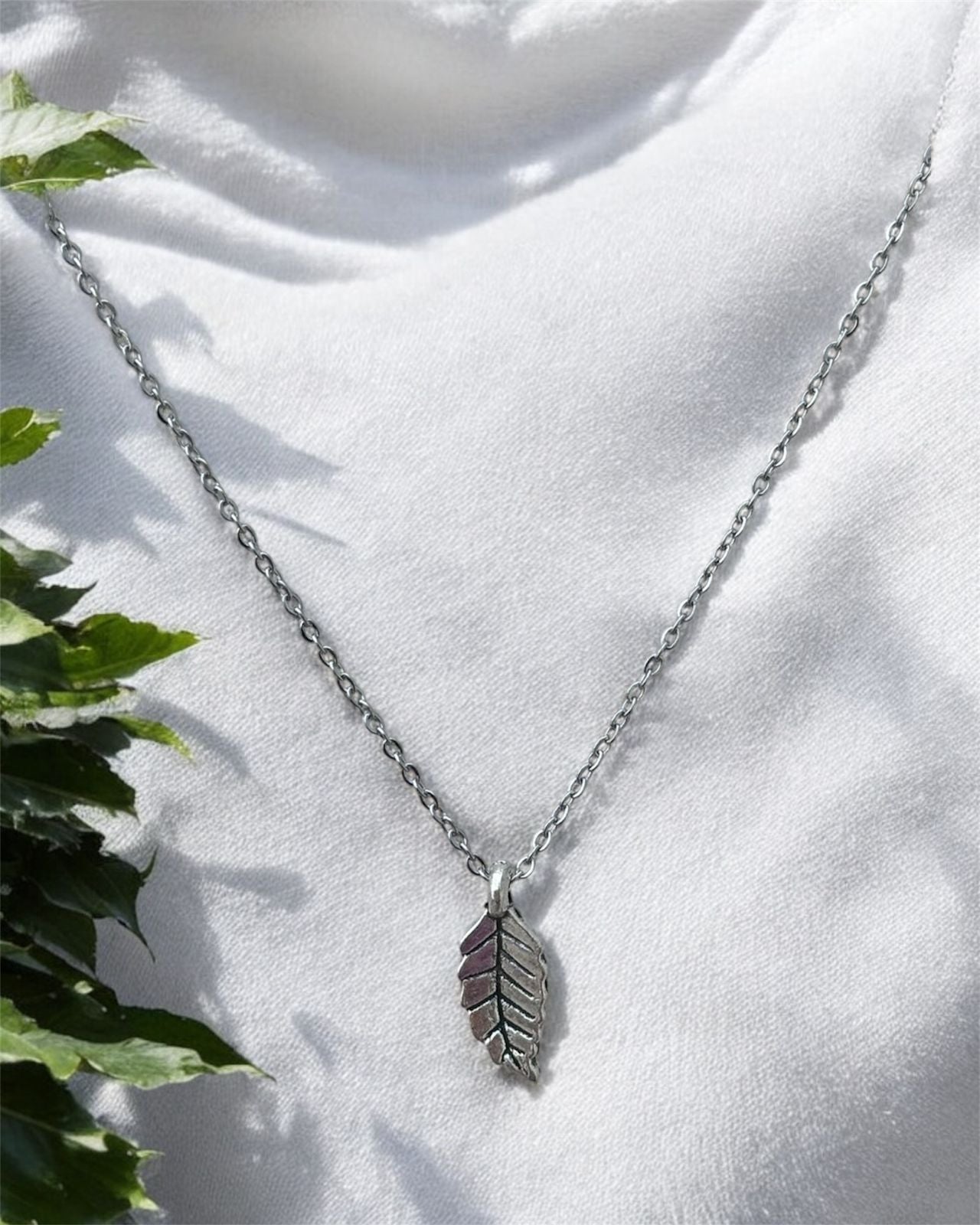 Whispers of the Ghats – Silver Leaf Pendant 16" inch Jewellery | Stainless steel, Anti Tarnish, Rust resistance