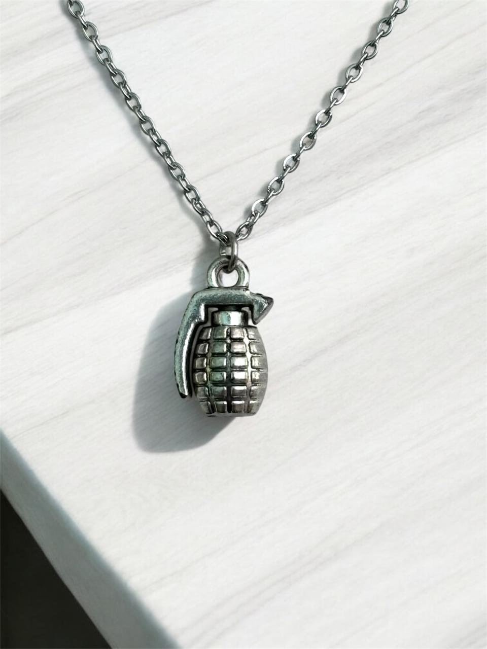 Grenade Pendant 16" inch jewellery – Courage in Every Step | Stainless steel, Anti Tarnish, Rust resistance