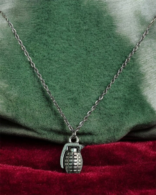 Grenade Pendant 16" inch jewellery – Courage in Every Step | Stainless steel, Anti Tarnish, Rust resistance