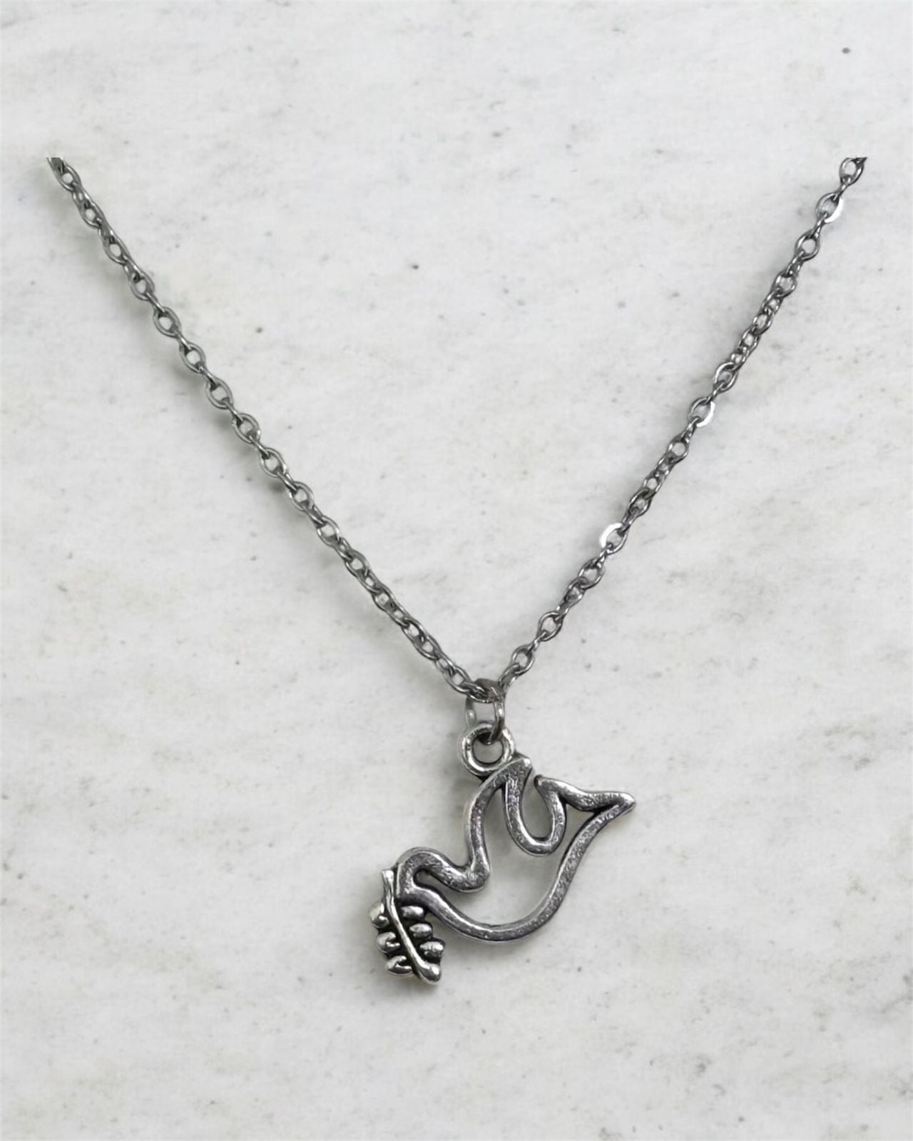 Whispers of Peace – Dove & Olive Branch Charm 16" inch Jewellery | Stainless steel, Anti Tarnish, Rust resistance jewellery