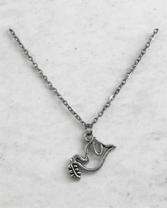 Whispers of Peace – Dove & Olive Branch Charm 16" inch Jewellery | Stainless steel, Anti Tarnish, Rust resistance jewellery